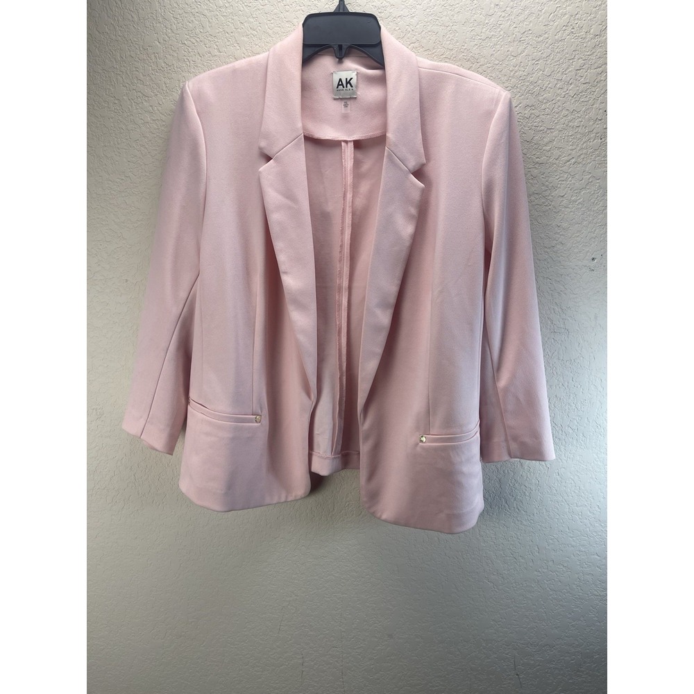 Anne Klein Women's Petite XL Blush Pink Open Front Blazer Jacket with Pockets